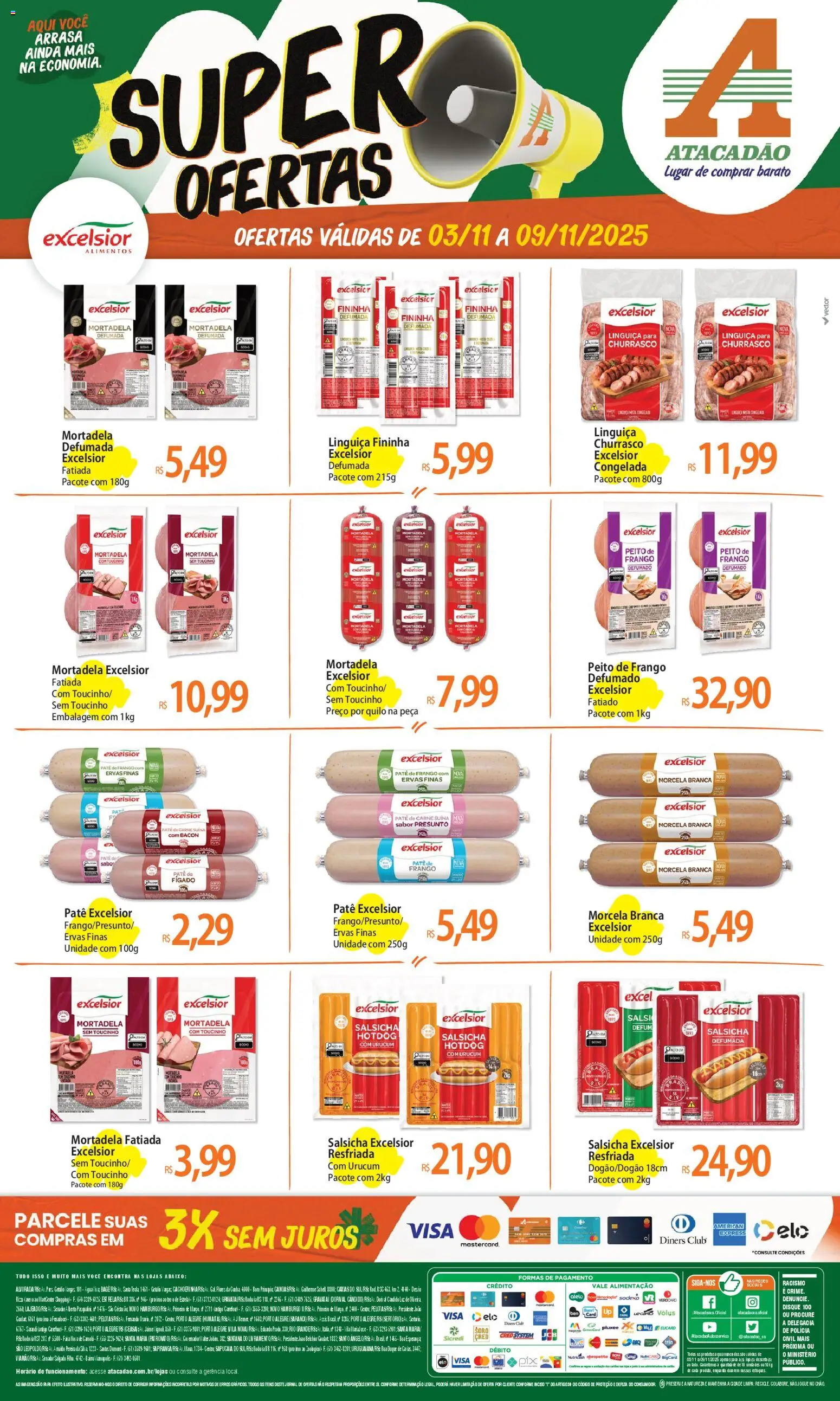 Pré-Visualização do folheto "Ofertas - RS" da loja Atacadão válido a partir de 03/11/2025