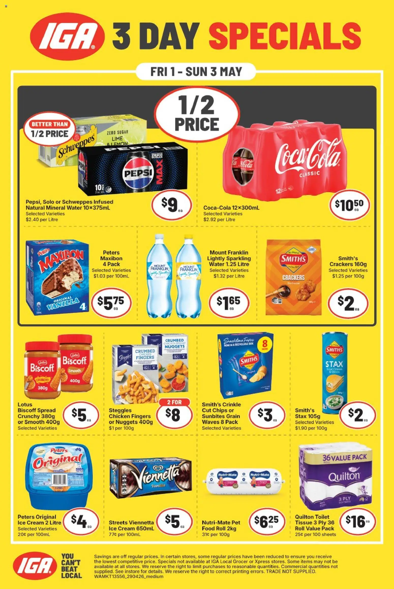 Preview of catalogue IGA 3 day special NT/WA from shop IGA valid 01/05/2026