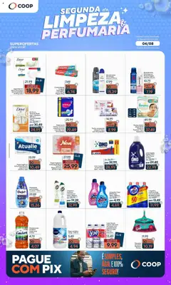 Pré-Visualização do folheto "Ofertas Segunda da Limpeza e Perfumaria" da loja Coop válido a partir de 04/08/2025