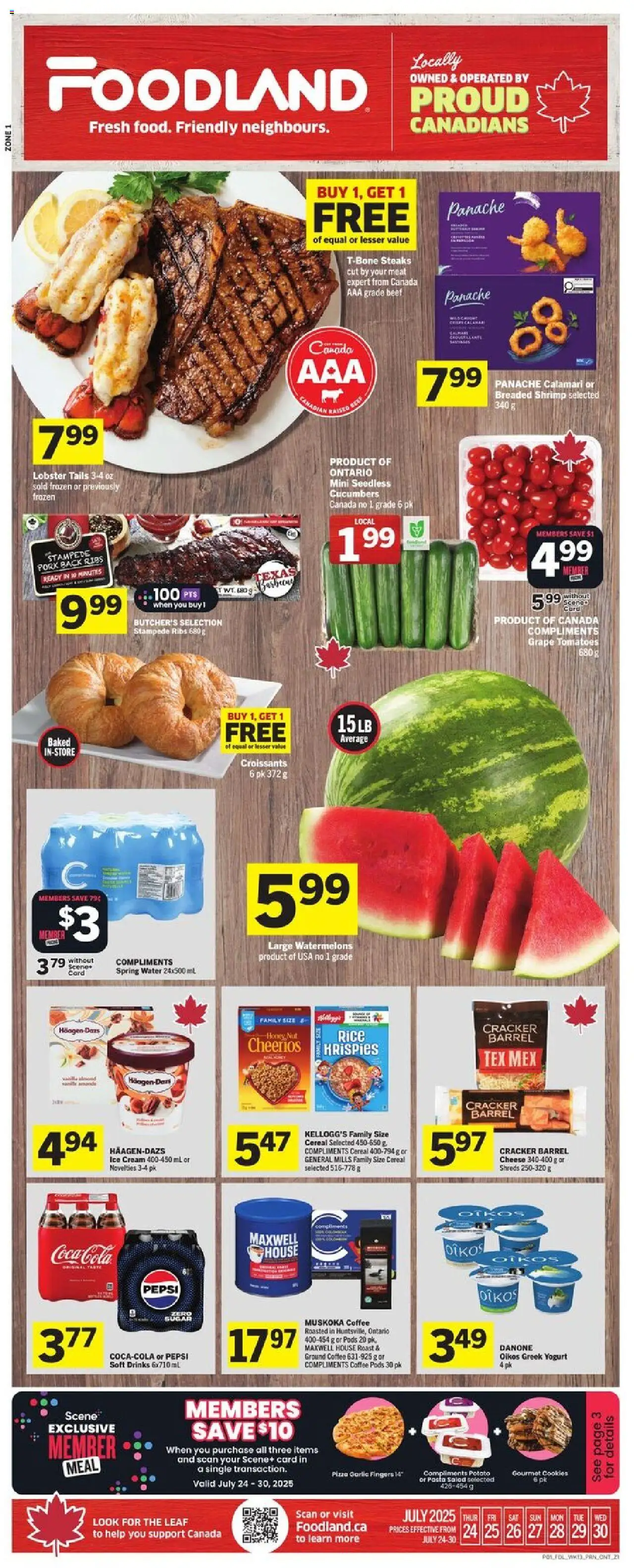 Foodland flyer valid from Jul 24, 2025 - page number 1