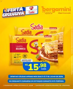 Pré-Visualização do folheto "Ofertas Sadia" da loja Supermercado Bergamini válido a partir de 11/07/2025