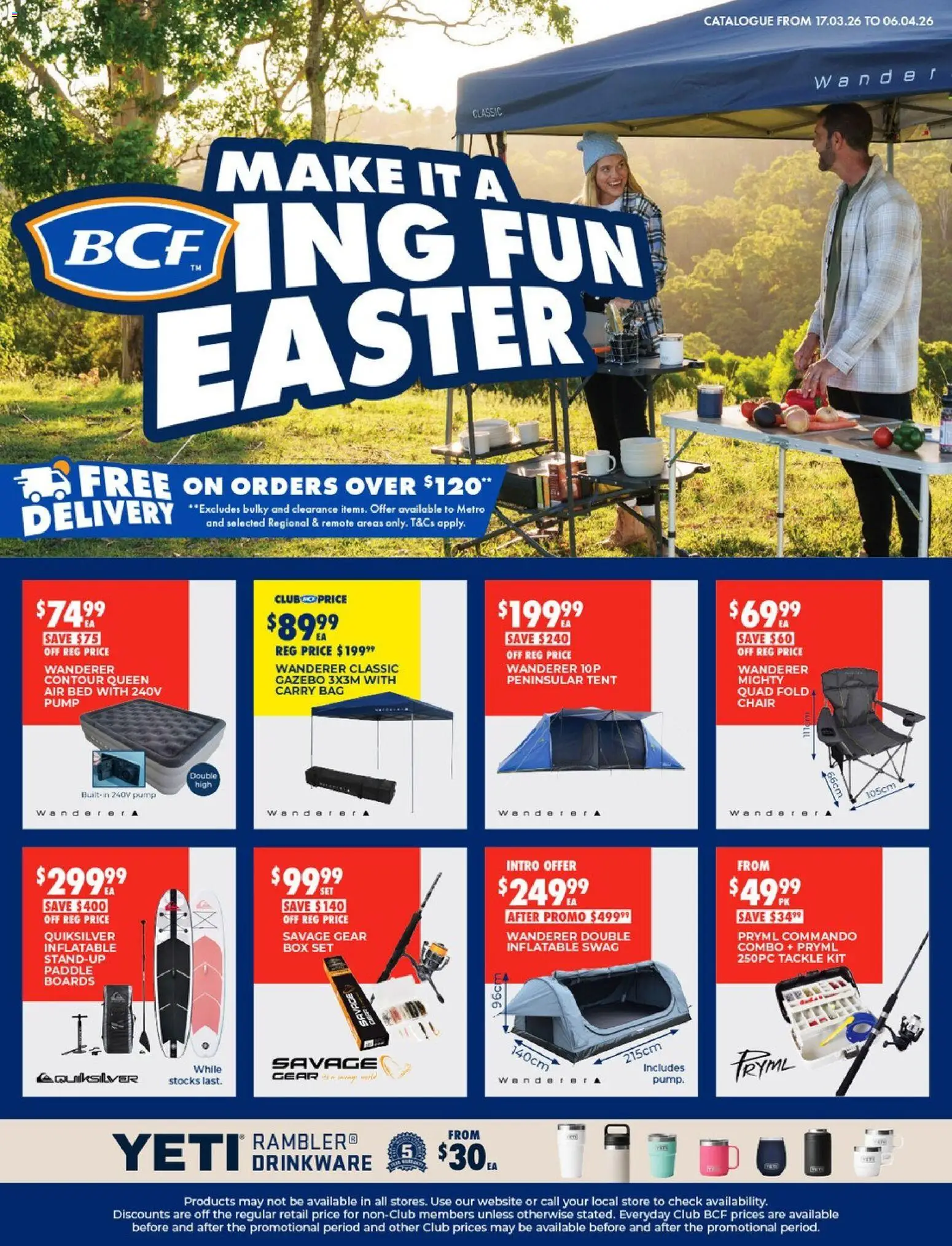 Preview of catalogue Make It A BCFing Fun Easter - ACT from shop BCF valid 17/03/2026 - Chair, Box, Gazebo, Contour, Bag, Bed