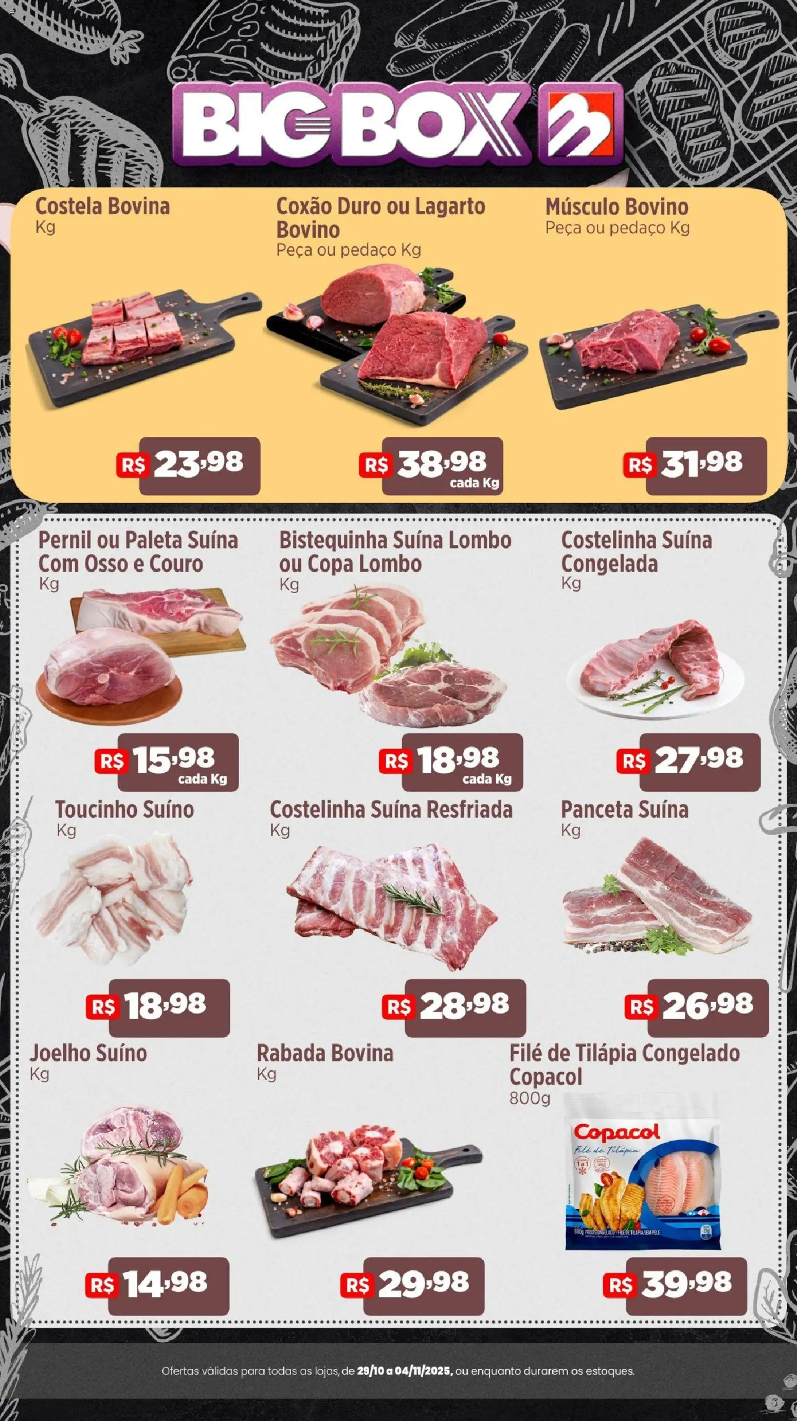 Pré-Visualização do folheto "Ofertas do Açougue" da loja Big Box válido a partir de 29/10/2025