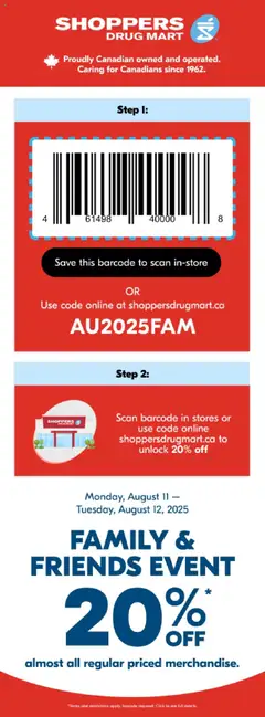 Preview of leaflet Flyer / circulaire from shop Shoppers is valid from Aug 11, 2025