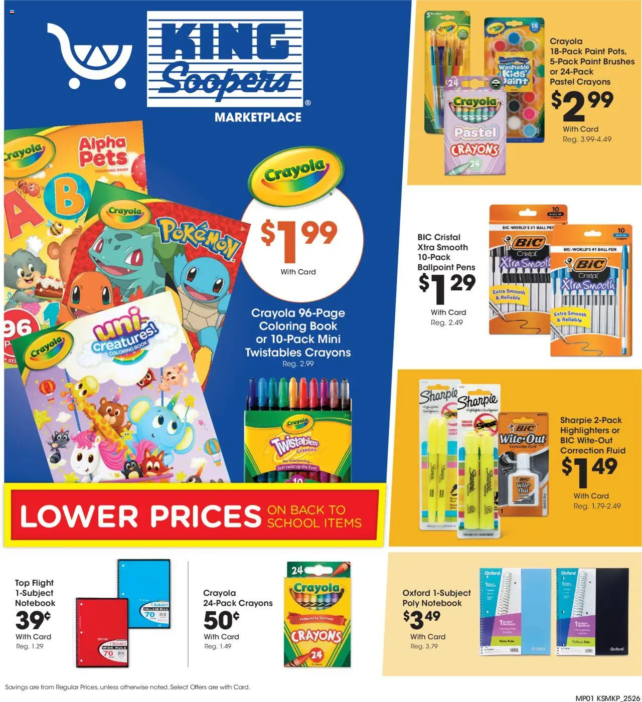 King Soopers Home & Apparel from 07/30/2025 - Flyer - Page number 1 - Notebook, Pen, Brushes