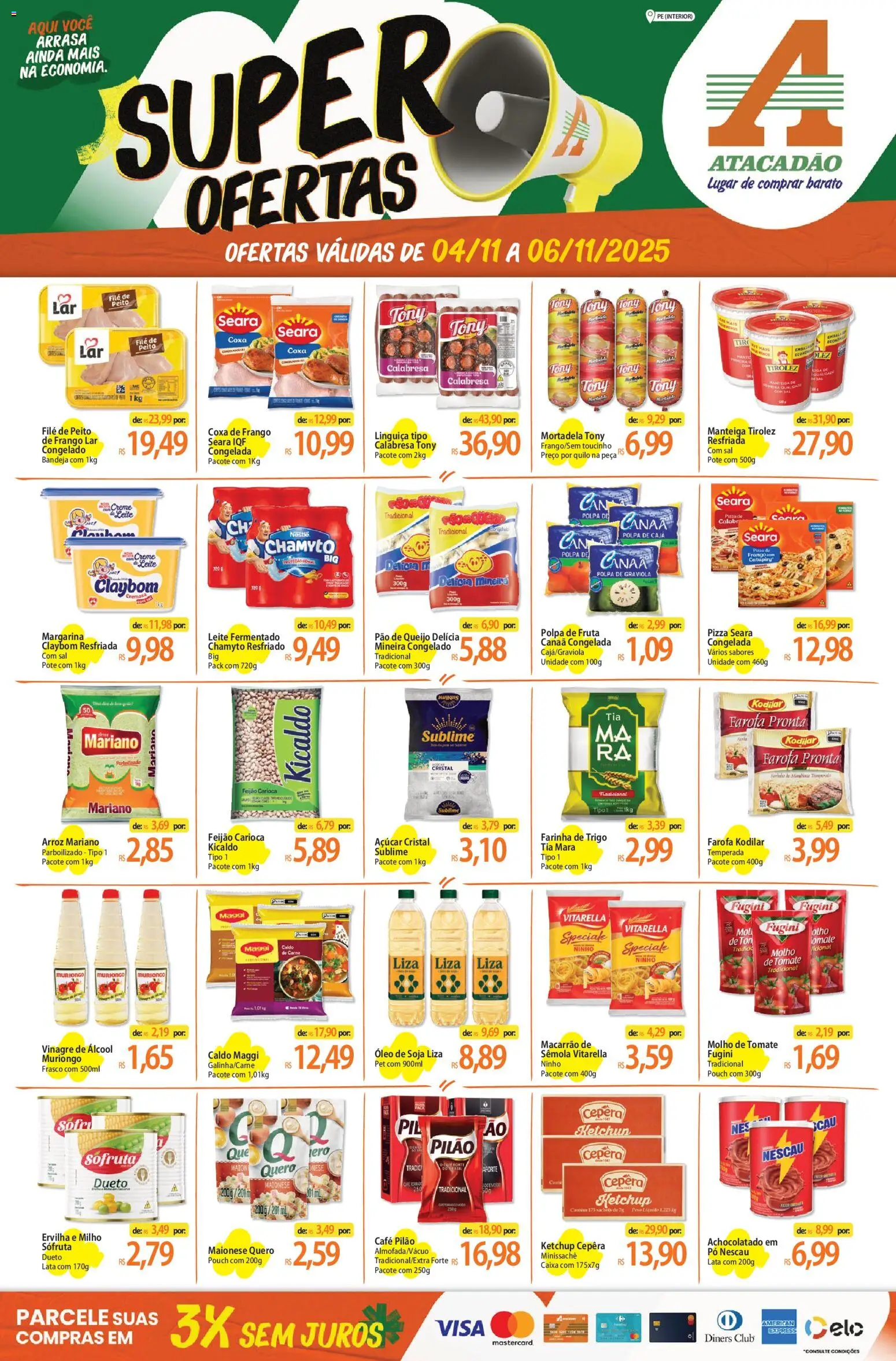 Pré-Visualização do folheto "Ofertas - PE" da loja Atacadão válido a partir de 04/11/2025