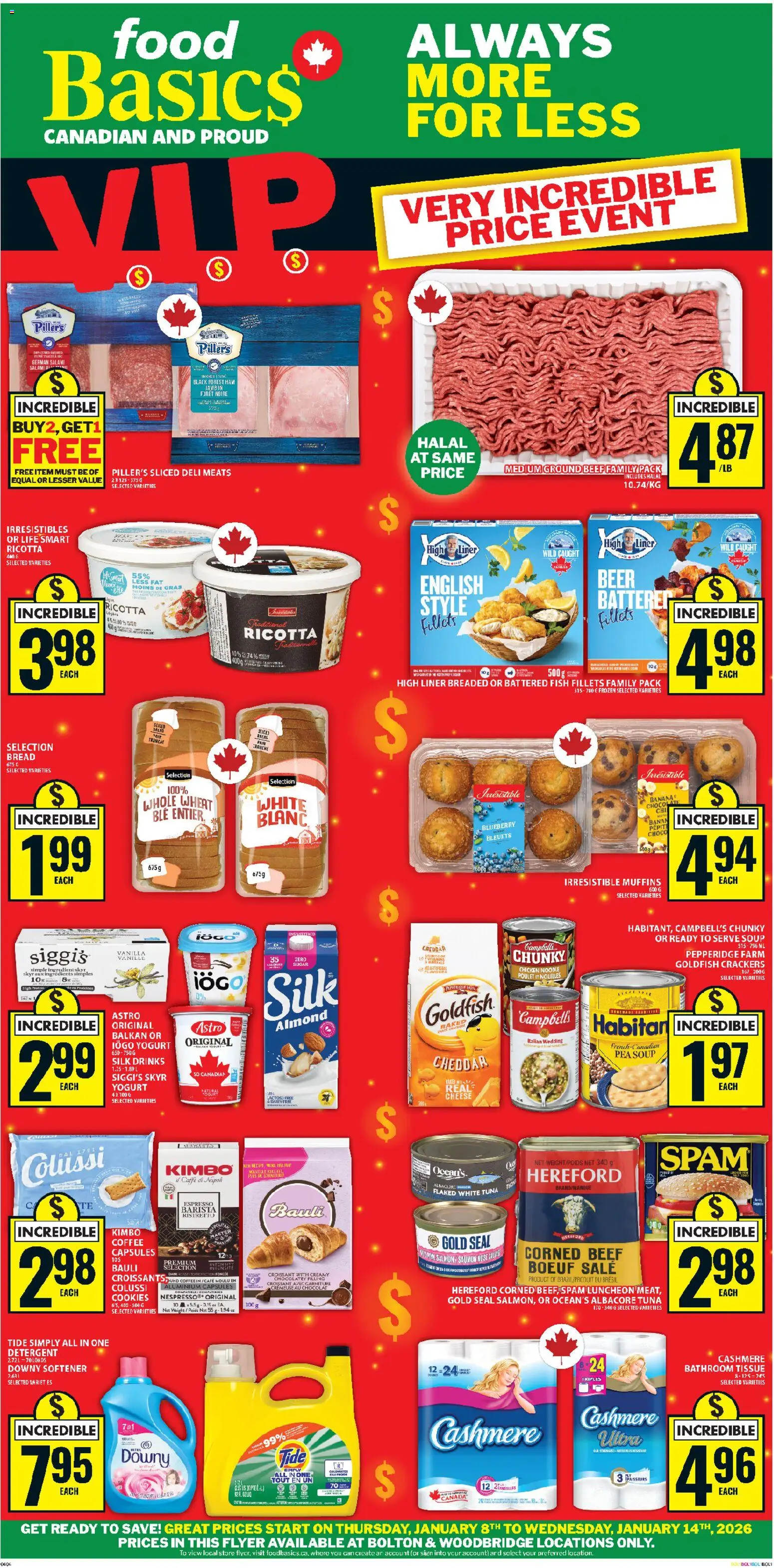 Preview of leaflet Woodbridge from shop Food Basics is valid from Jan 08, 2026