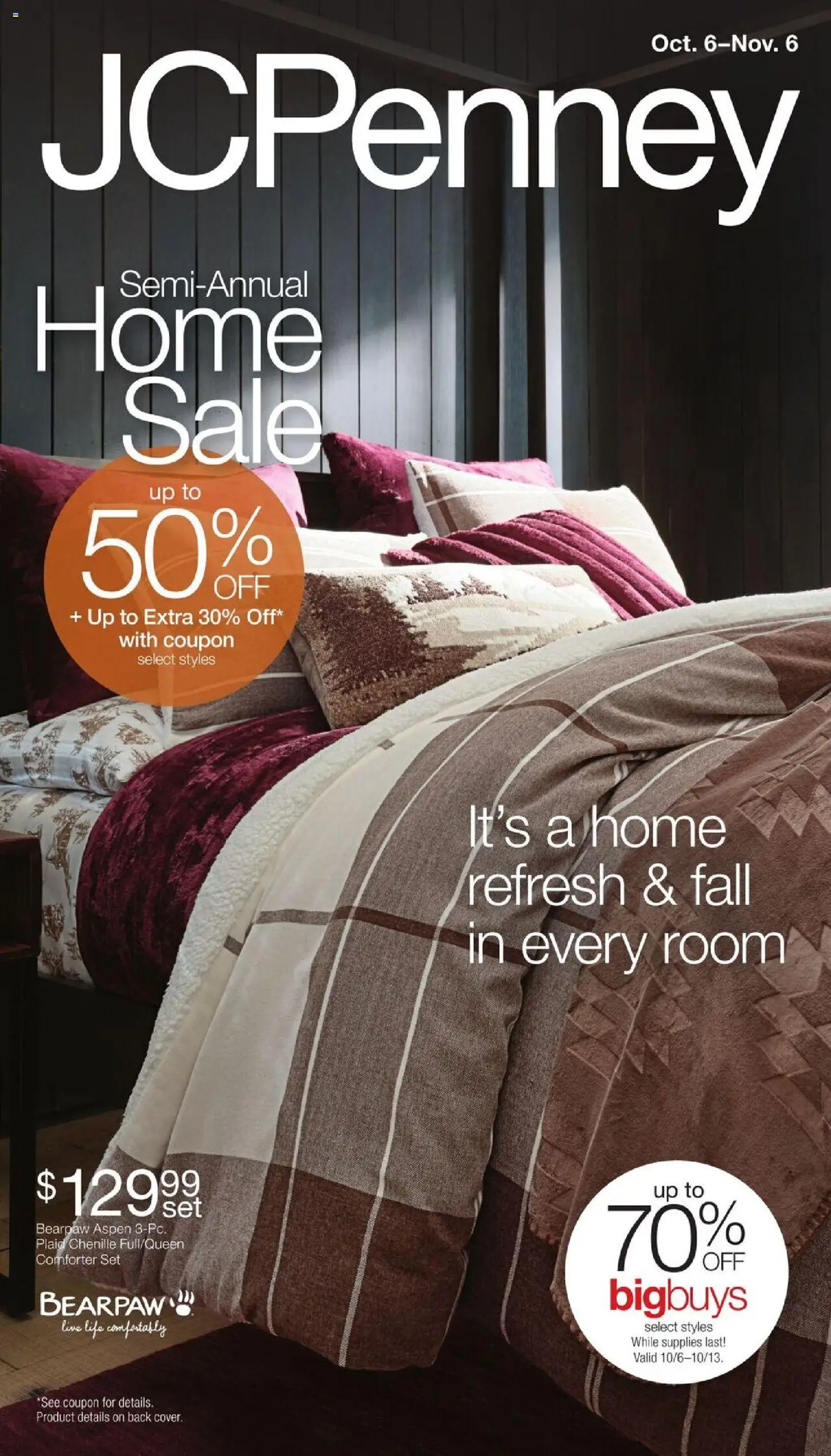 JCPenney Semi-Annual Home Sale from 10/06/2025 - Flyer - Page number 1 - Comforter