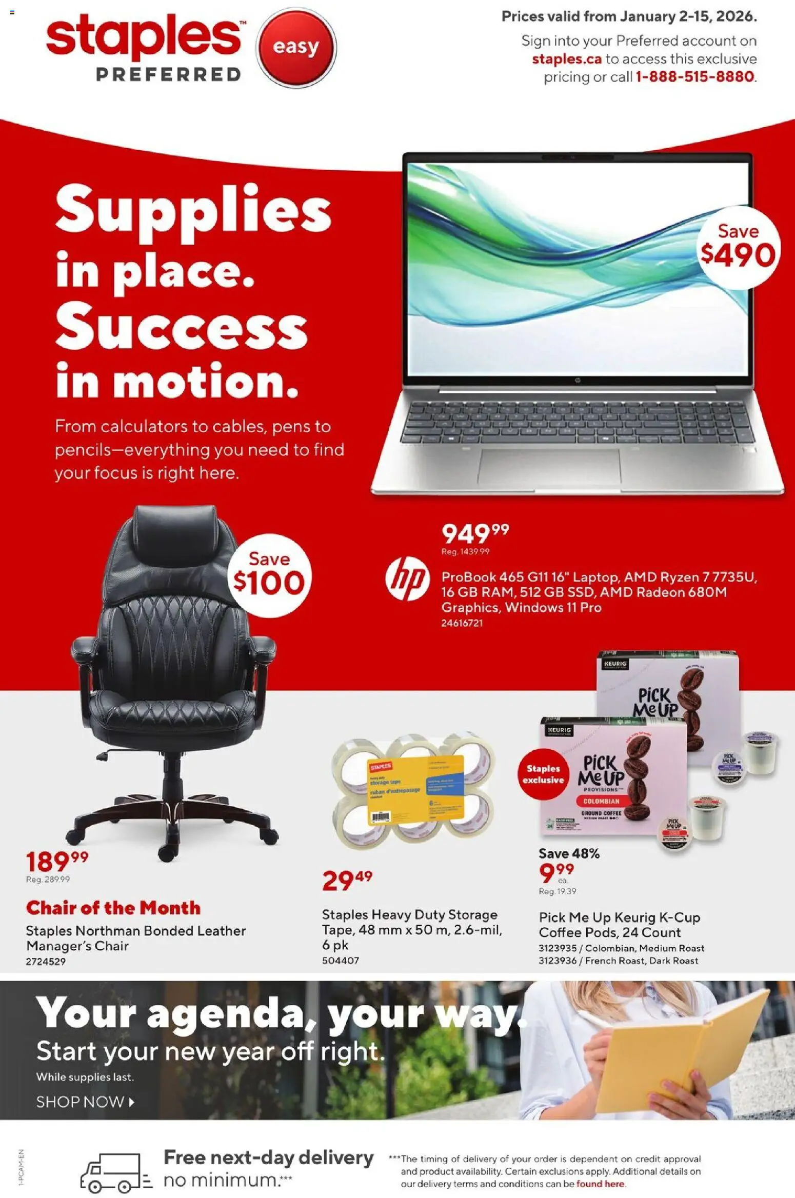 Preview of leaflet Business Flyer from shop Staples is valid from Jan 02, 2026 - Coffee, Chair, Roast, Ground coffee