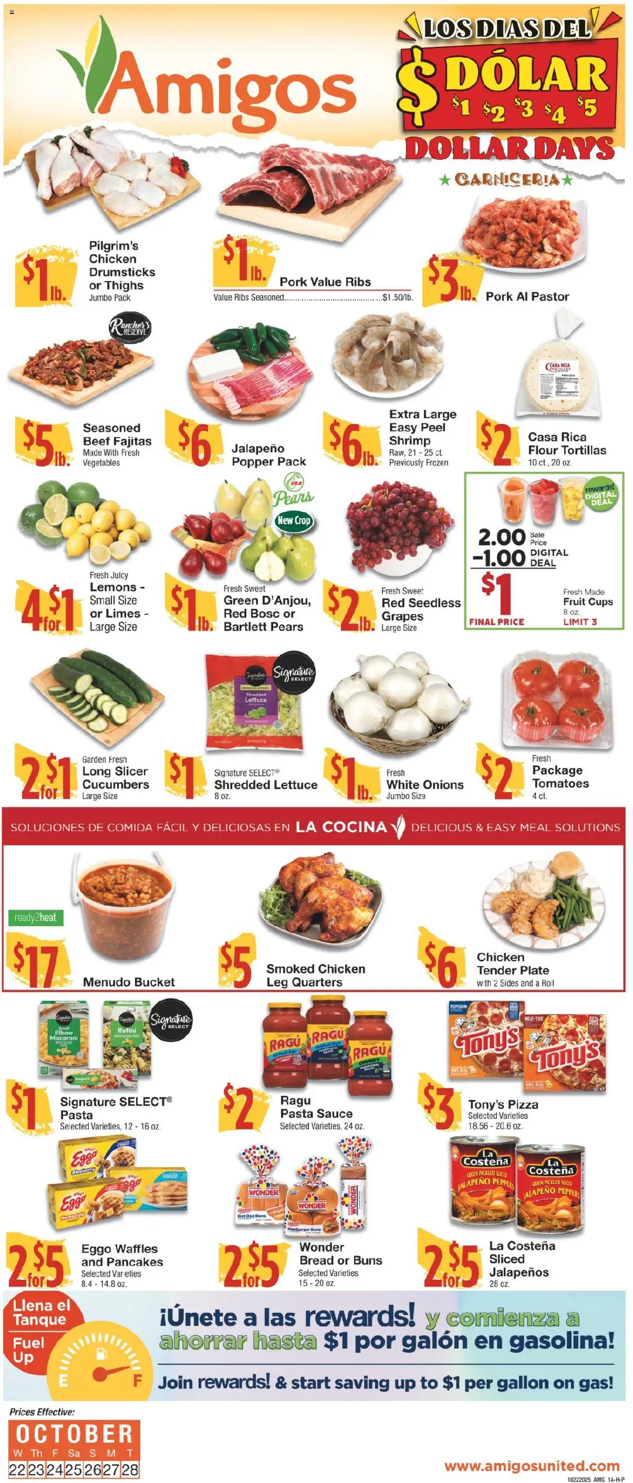 United Supermarkets Ad from 10/21/2025 - Flyer - Page number 1 - Pizza, Waffles, Pasta, Vegetables, Lemons, Grapes, Pork, Slicer