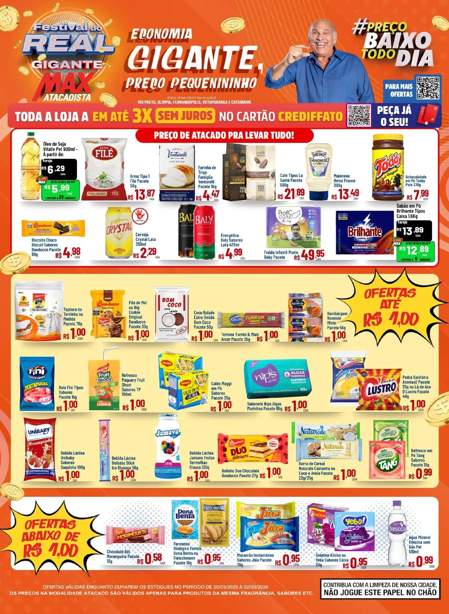 Pré-Visualização do folheto "Max Atacadista ofertas Festival do Real" da loja Max Atacadista válido a partir de 20/03/2026 - Caixa, Cerveja, Cama, Arroz, Mel, Achocolatado, Água mineral, Macarrão instantâneo