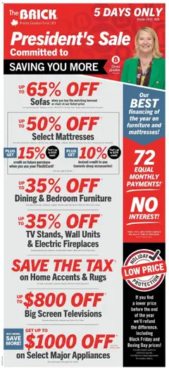 Preview of leaflet Weekly flyer / circulaire from shop The Brick is valid from Oct 23, 2025