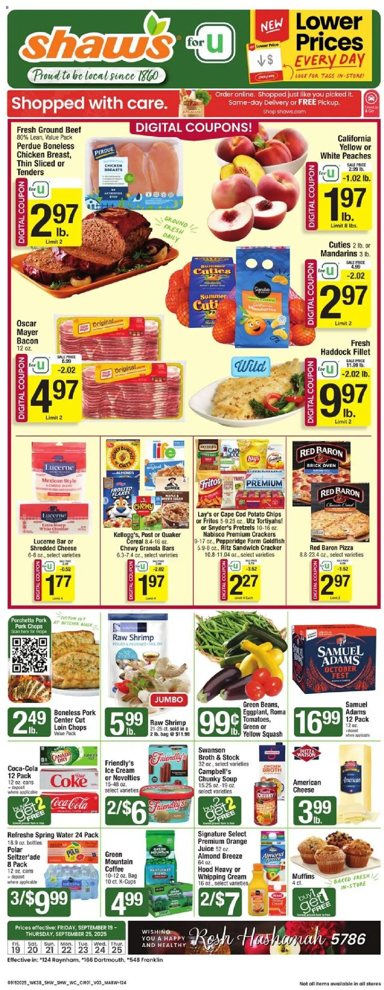 Shaw's Weekly Ad - MA from 09/19/2025 - Flyer - Page number 1