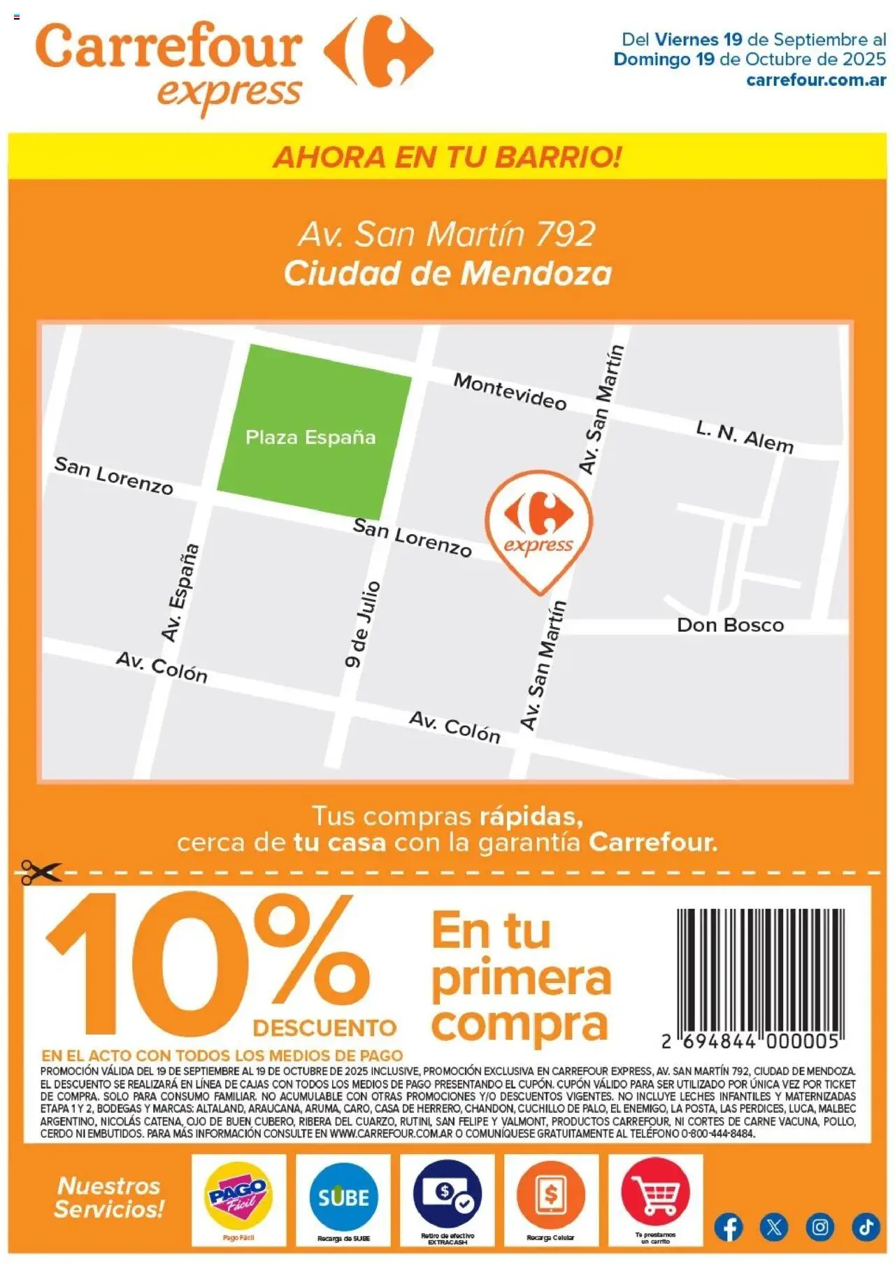 Carrefour Express | Av. San Martín 792 Ciudad de Mendoza - ab3c3557-02fb-41f8-9f01-924f83918a88 del 19/09/2025 >> Catálogo