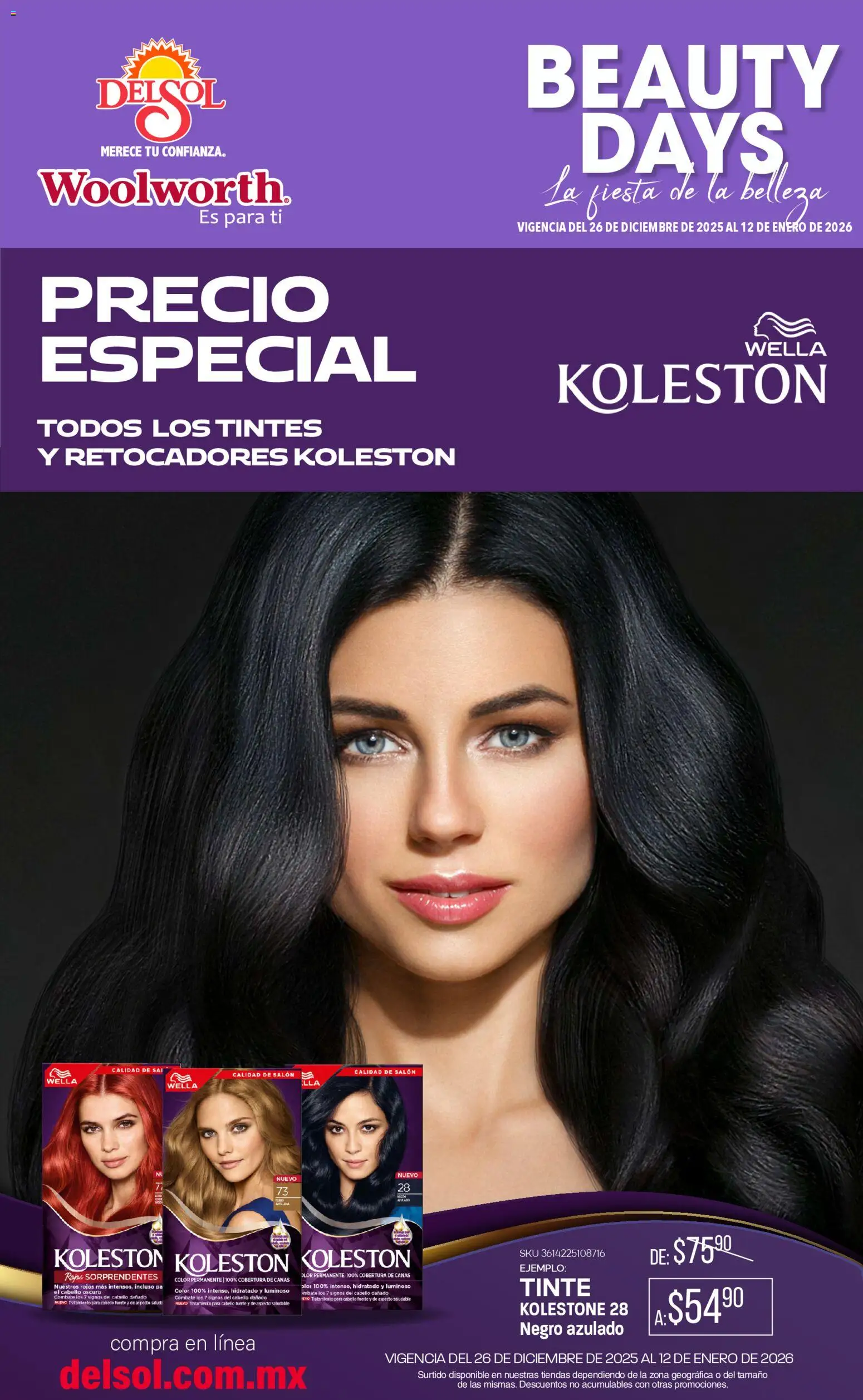 Vista previa las ofertas de la tienda Del Sol y Woolworth - Catálogo Beauty Days desde el 26/12/2025 