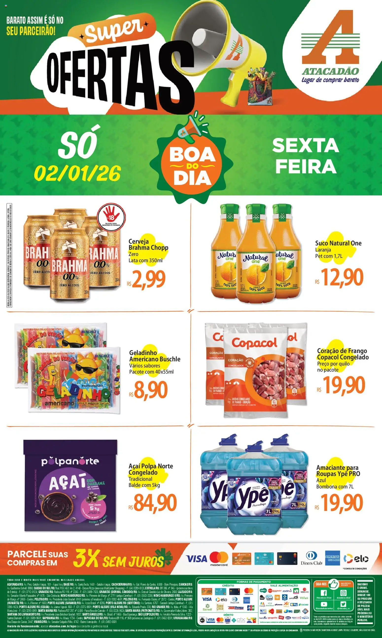 Pré-Visualização do folheto "Ofertas - RS" da loja Atacadão válido a partir de 02/01/2026