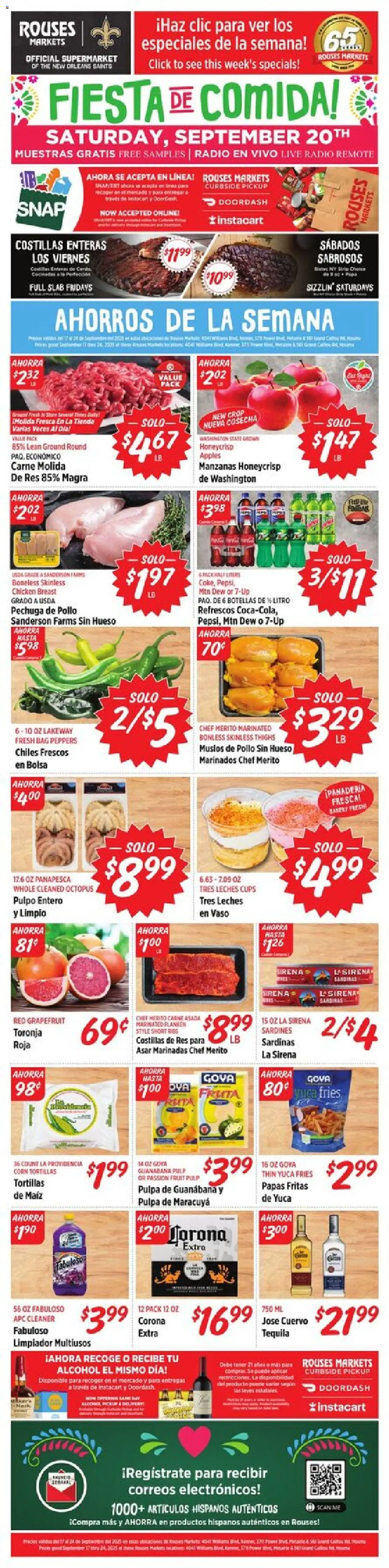 Rouses Hispanic Ad from 09/17/2025 - Flyer - Page number 1