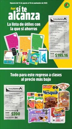 Vista previa las ofertas de la tienda Bodega Aurrerá - Folleto Aquí si te Alcanza desde el 14/08/2025 