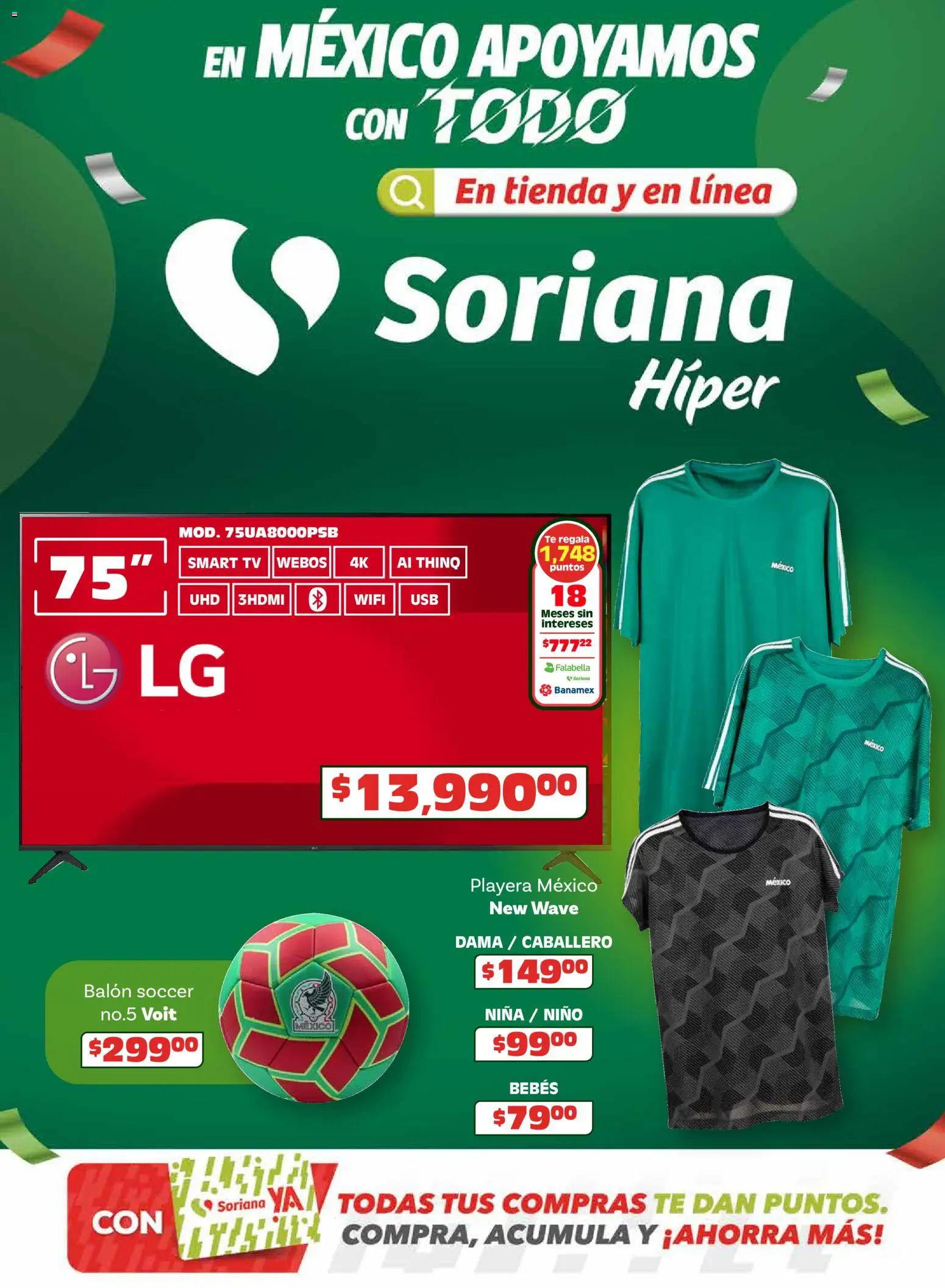 Vista previa las ofertas de la tienda Soriana - Soriana En México apoyamos con todo Híper Nacional desde el 26/03/2026 - Té, Playera