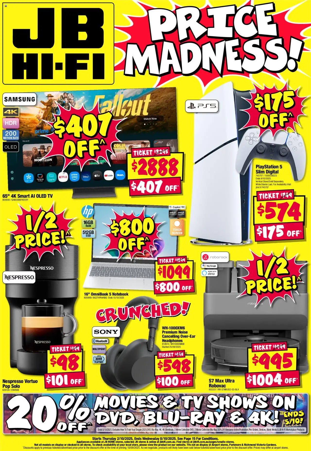 Preview of catalogue Catalogue from shop JB Hi-Fi valid 02/10/2025 - Digital, Watch, Notebook, Tv, Headphones, Playstation, Screen, Video