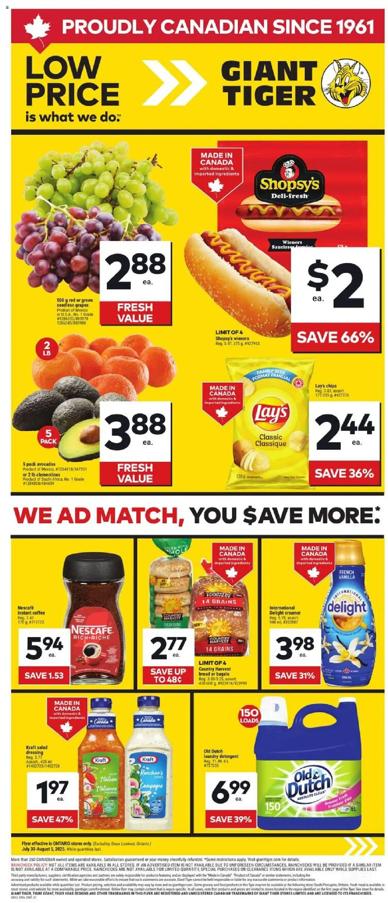 Giant Tiger flyer valid from Jul 30, 2025 - page number 1