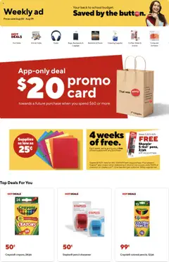 Ad Preview of Staples Weekly Ad from 08/03/2025