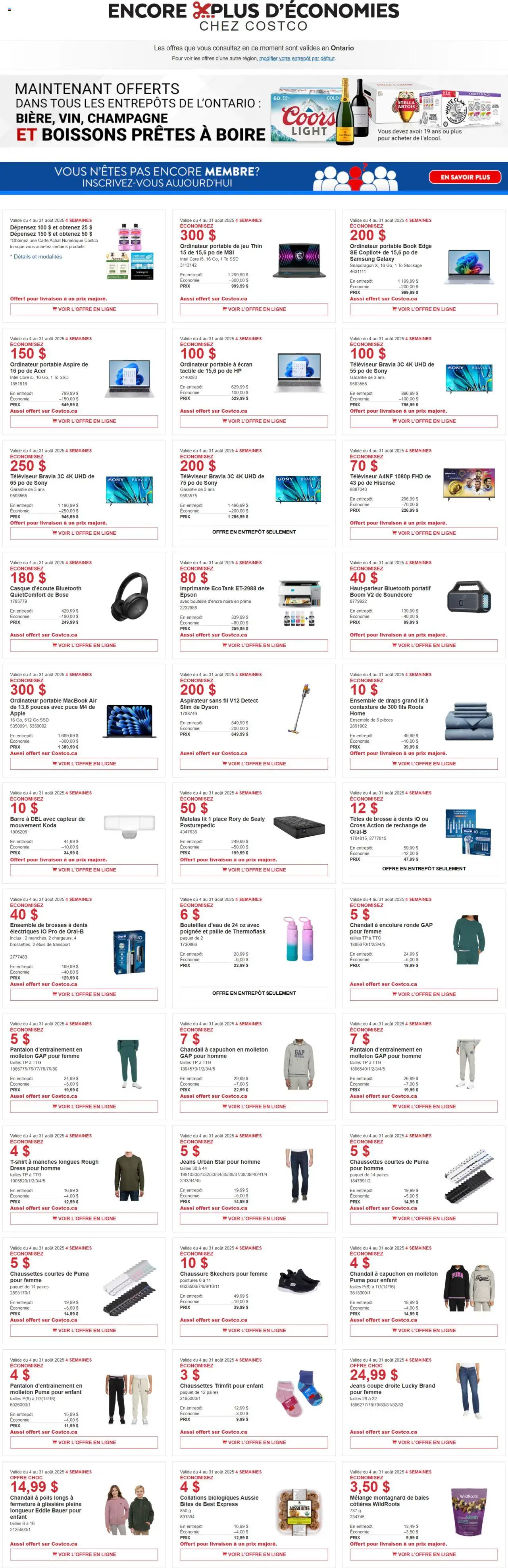 Costco flyer valid from Aug 04, 2025 - page number 1