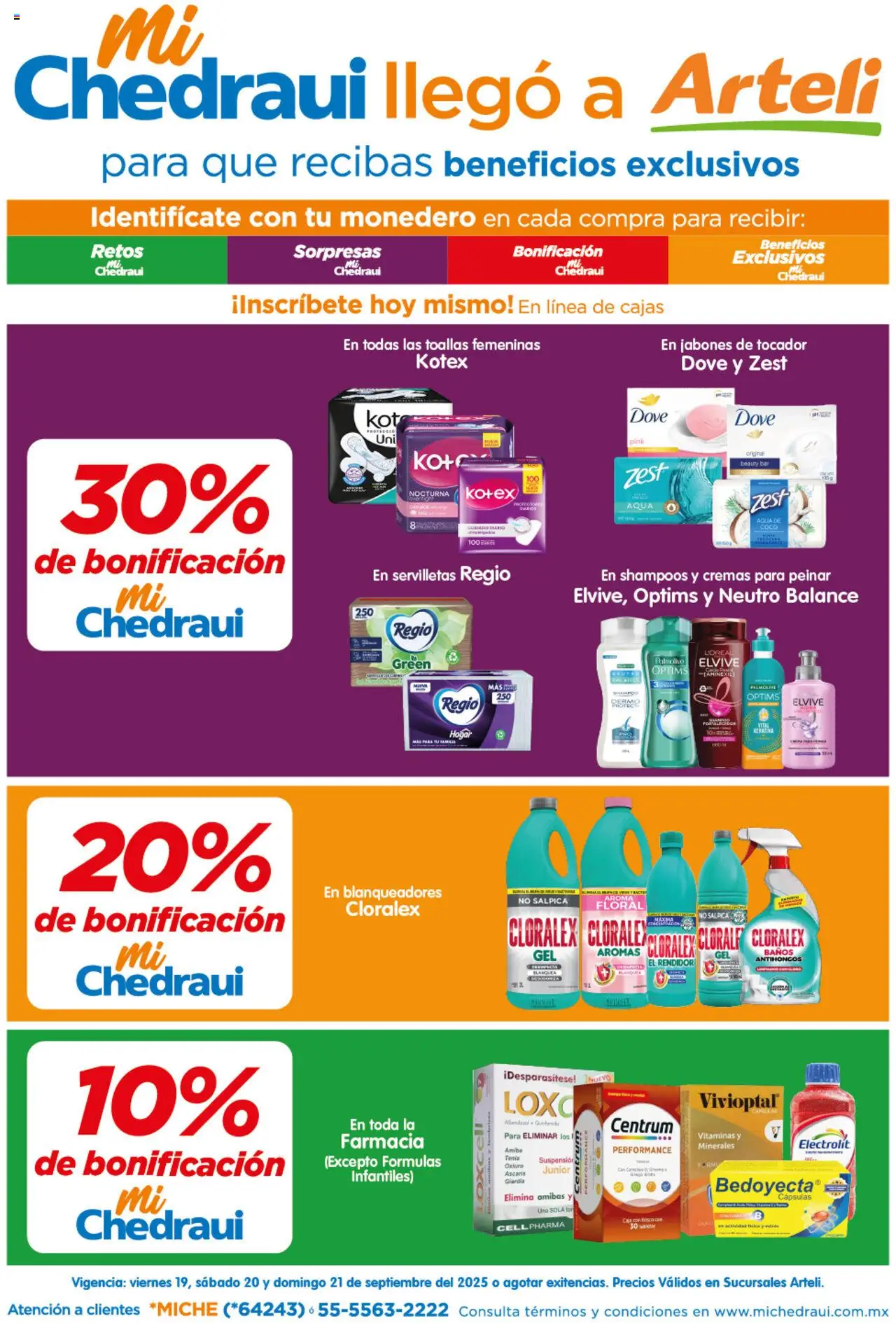 Folleto MiChedraui Arteli y sus promociones válidas desde el 19/09/2025 - Número de página 1