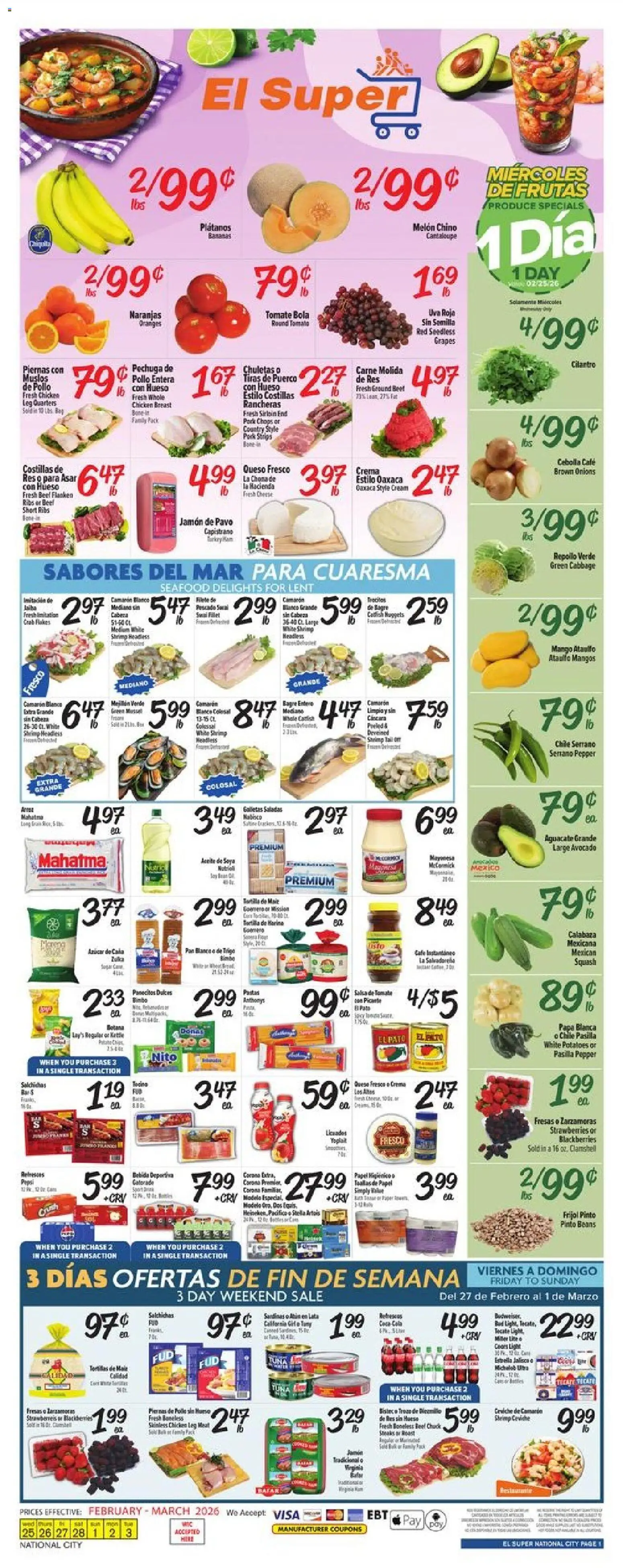 Ad Preview of El Super Weekly Ad from 02/25/2026