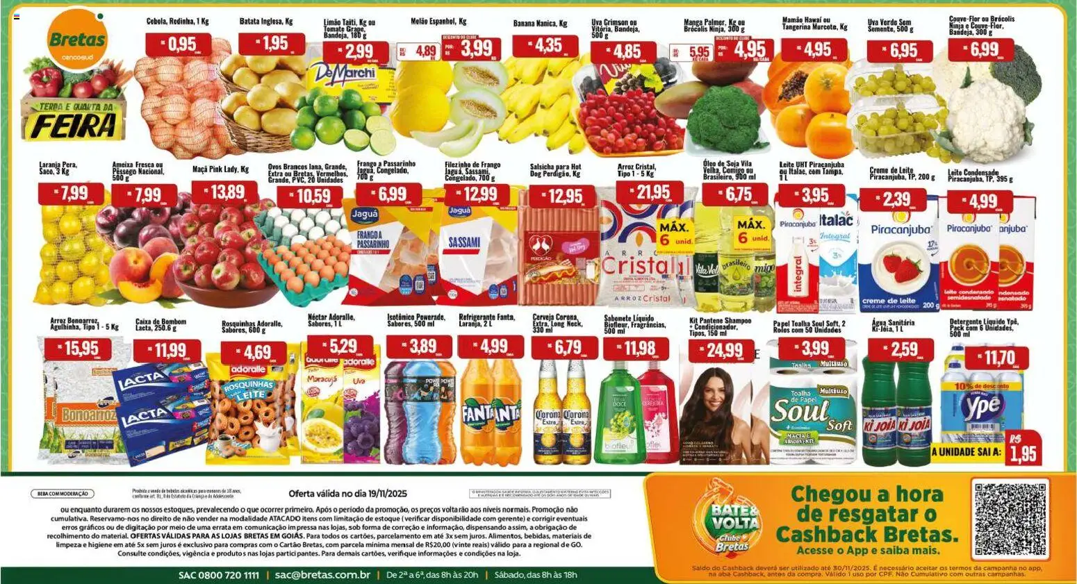 Pré-Visualização do folheto "Ofertas do Dia" da loja Bretas válido a partir de 19/11/2025