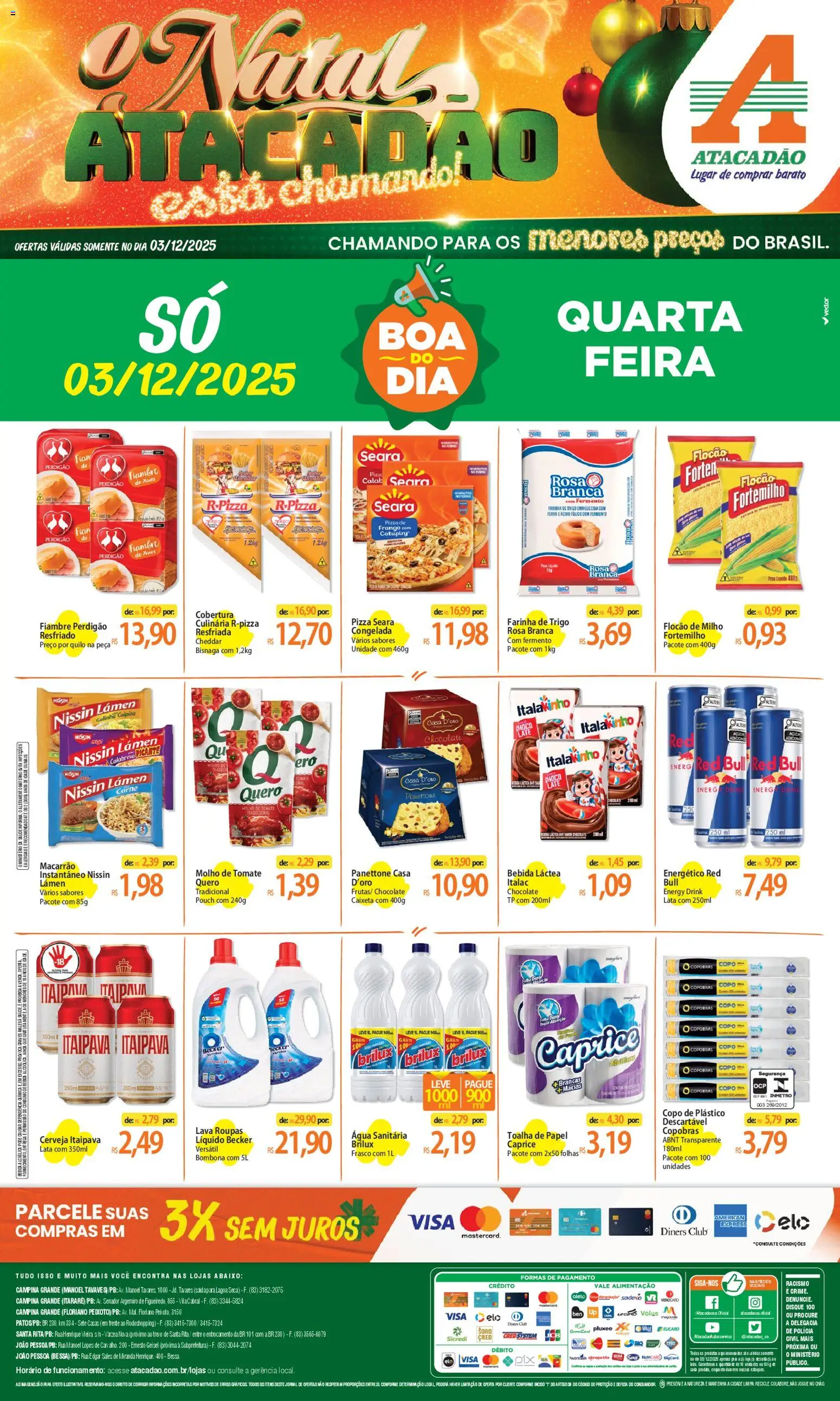 Pré-Visualização do folheto "Ofertas - PB" da loja Atacadão válido a partir de 03/12/2025