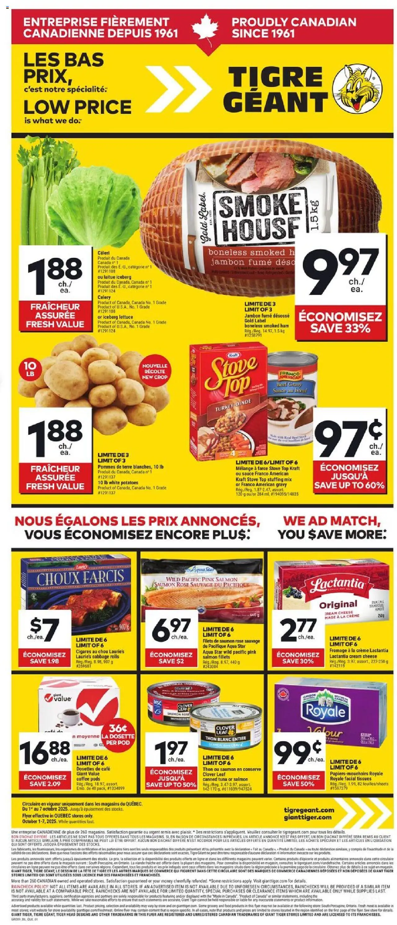 Giant Tiger flyer valid from Oct 01, 2025 - page number 1