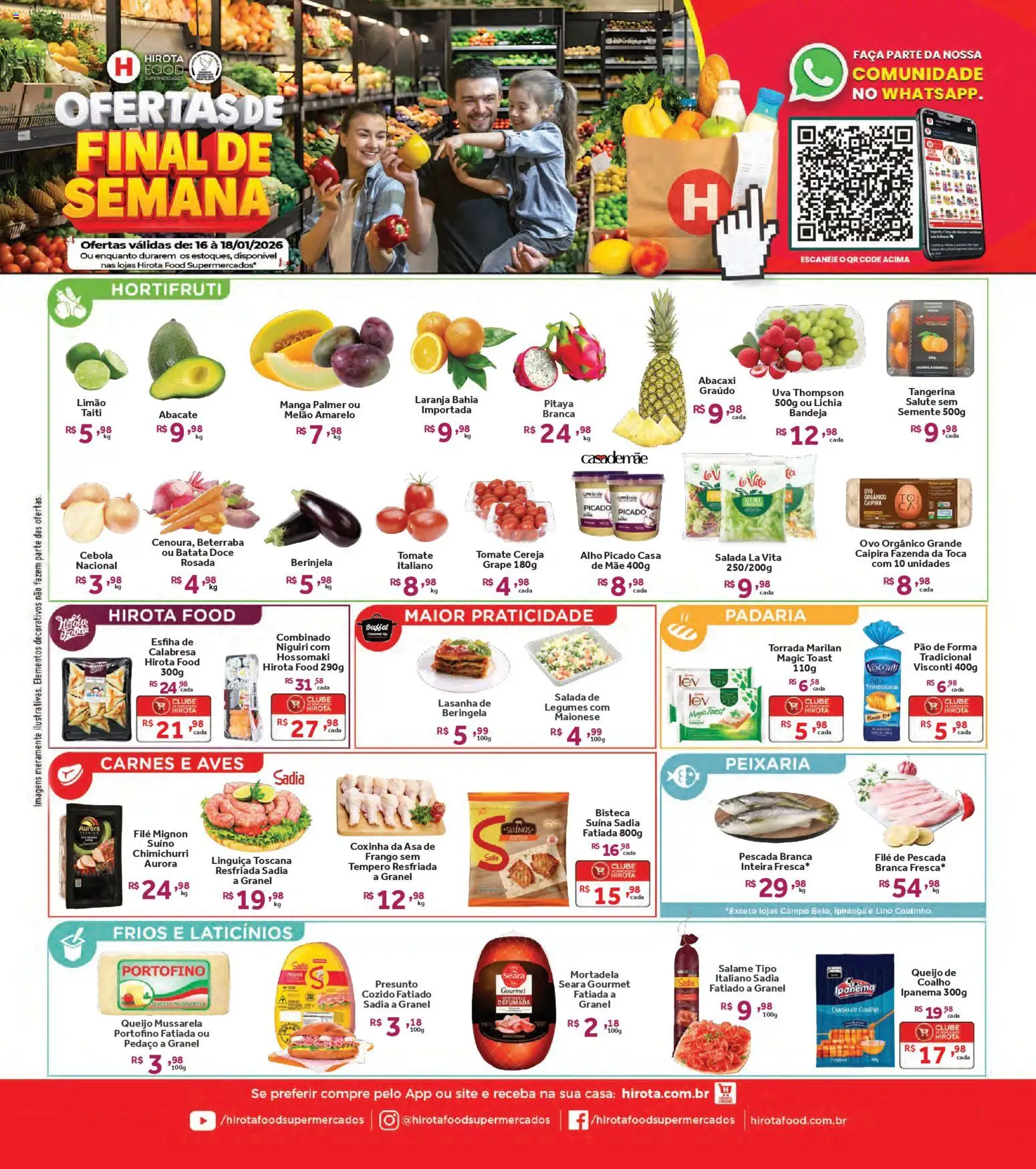 Pré-Visualização do folheto "Ofertas Ofertas de Final de Semana" da loja Hirota Food válido a partir de 16/01/2026