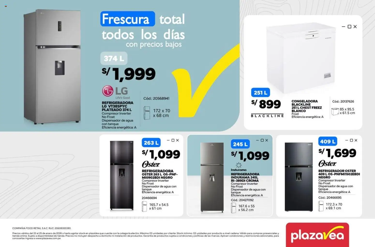 Vista previa de AVISO REFRIGERACIÓN N4 de la tienda Plaza Vea válido desde 23/01/2026