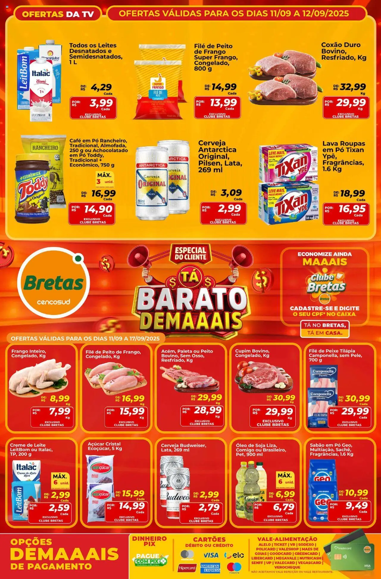 Bretas folheto "Ofertas da semana" válido a partir de 11/09/2025 - número de página 1