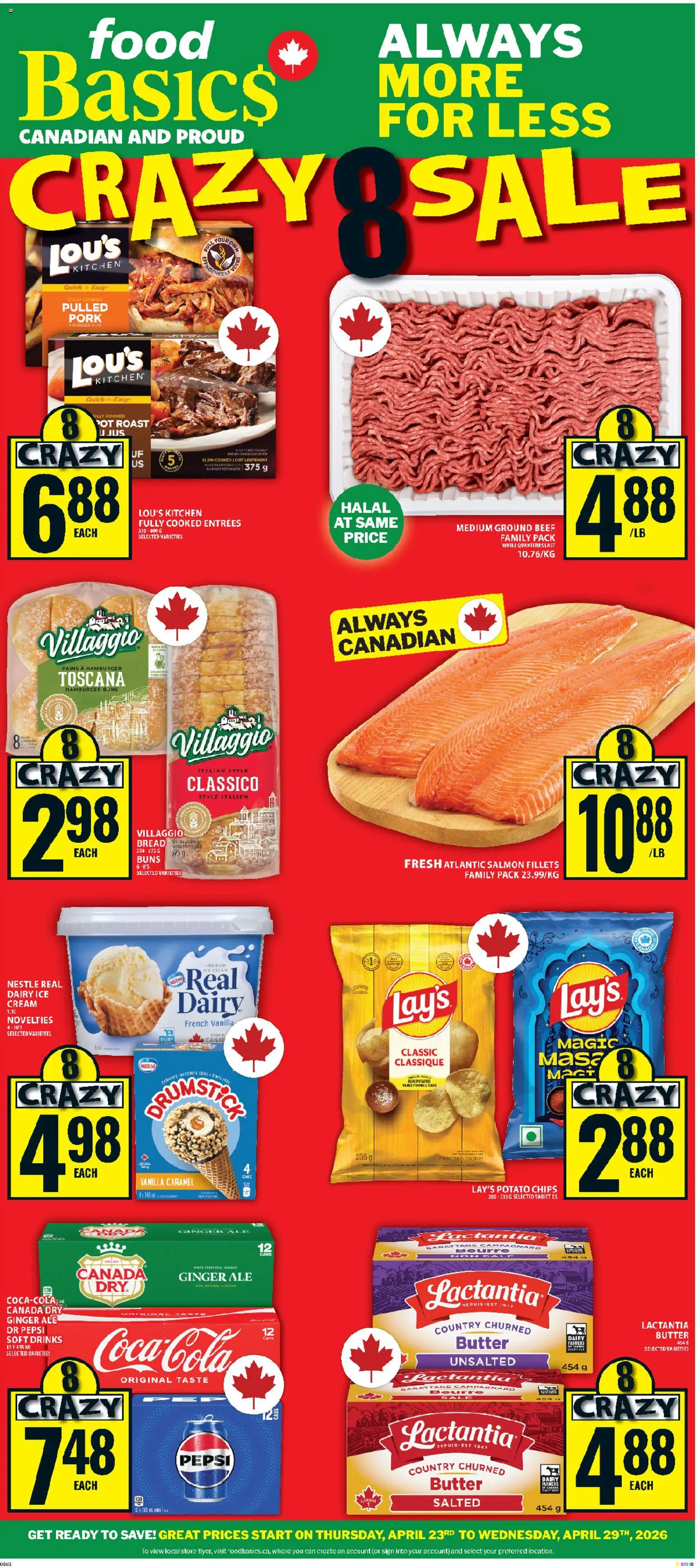 Preview of leaflet Food Basics weekly flyer / circulaire from shop Food Basics is valid from Apr 23, 2026