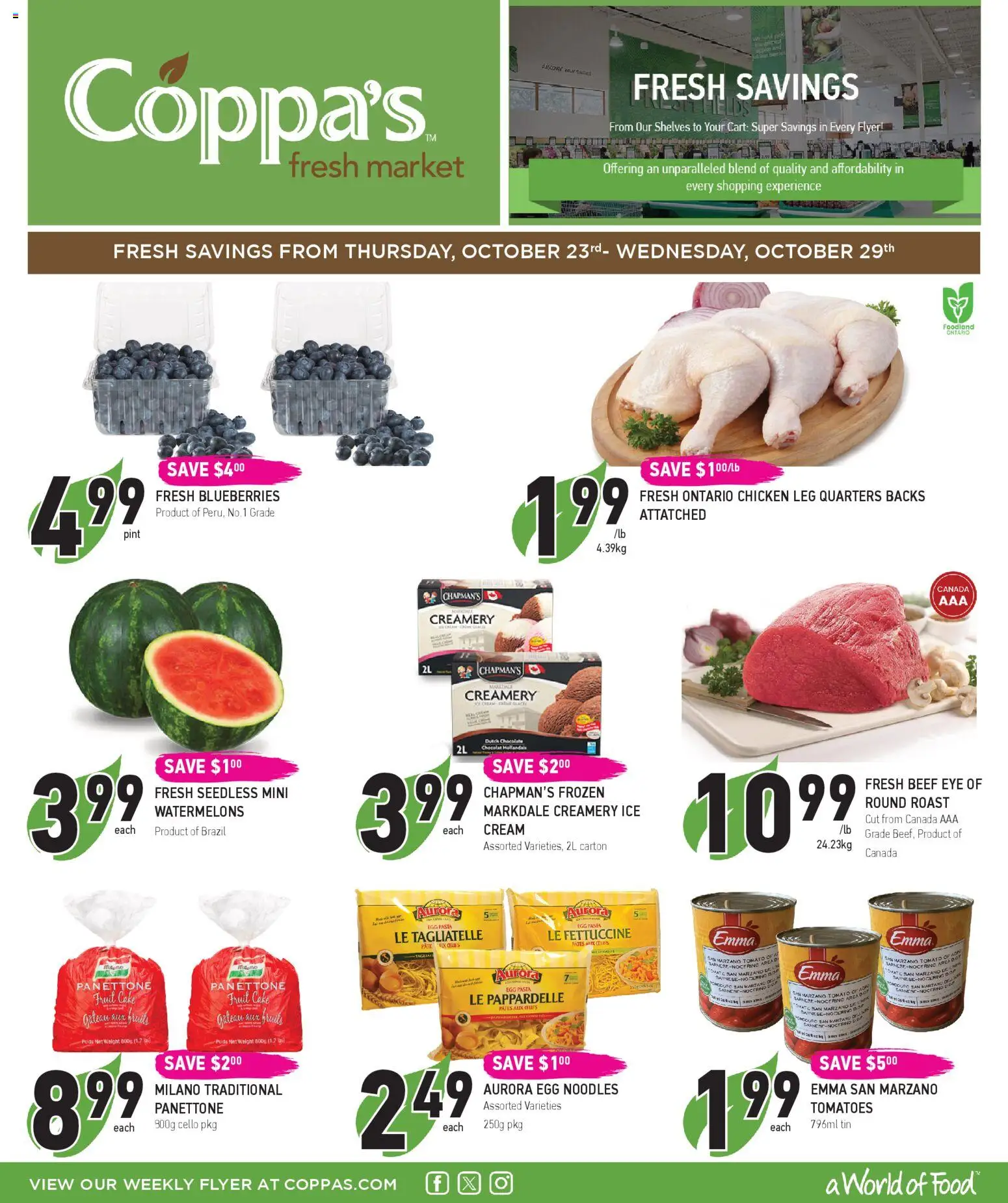 Coppas Fresh Market flyer valid from Oct 23, 2025 - page number 1