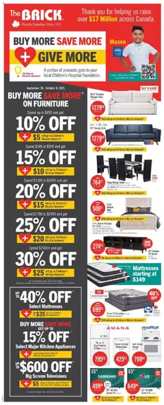Preview of leaflet Weekly flyer / circulaire from shop The Brick is valid from Sep 30, 2025