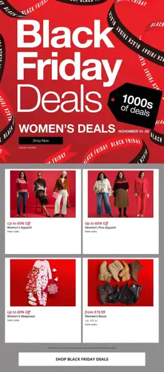Ad Preview of JCPenney Black Friday Women´s Deals from 11/21/2025