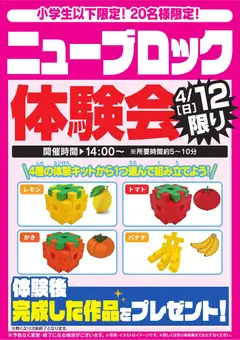 ヤマダ 電機の2026/04/11から2026/04/12までのチラシはここヤマダ 電機 - ニューブロック体験会 4/12限り