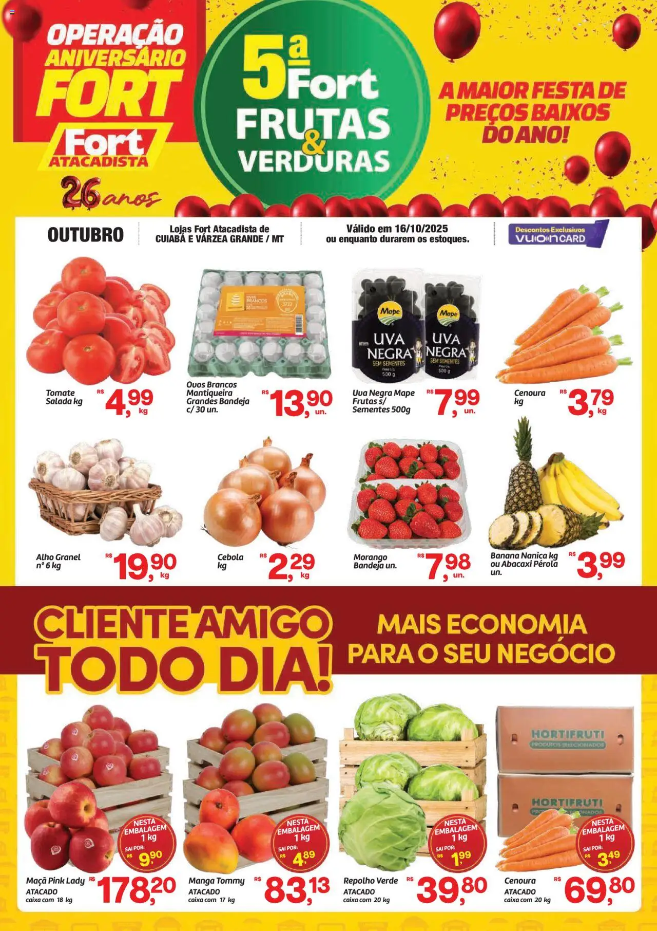 Fort Atacadista folheto "Ofertas Frutas, Verduras" válido a partir de 16/10/2025 - número de página 1