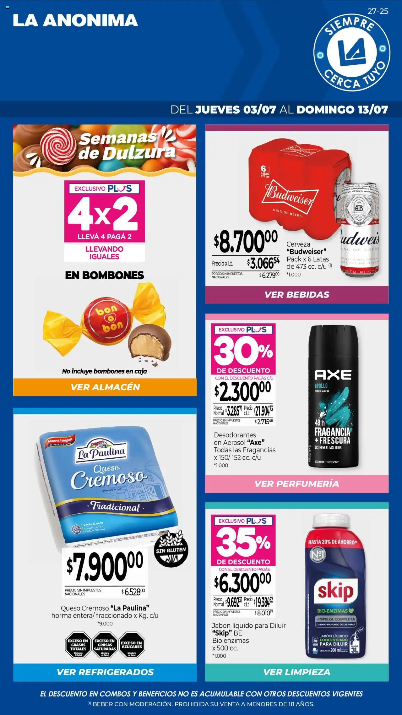 La Anonima Insuperables - z3 del 03/07/2025 Online - Peso, Bombones, Caja, Bebidas, Jabón líquido, Jabón, Queso, Cerveza