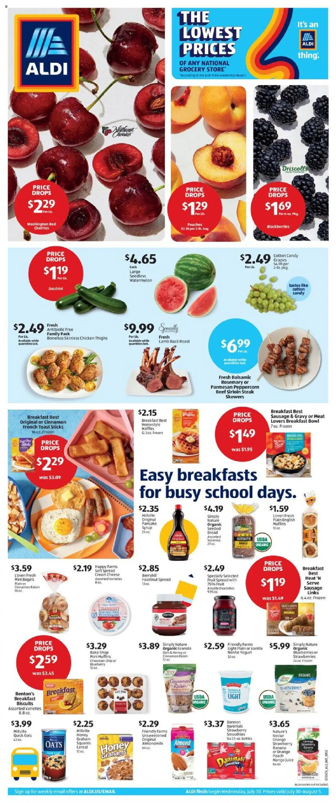 Aldi Weekly Ad from 07/30/2025 - Flyer, Sales ad - Page number 1
