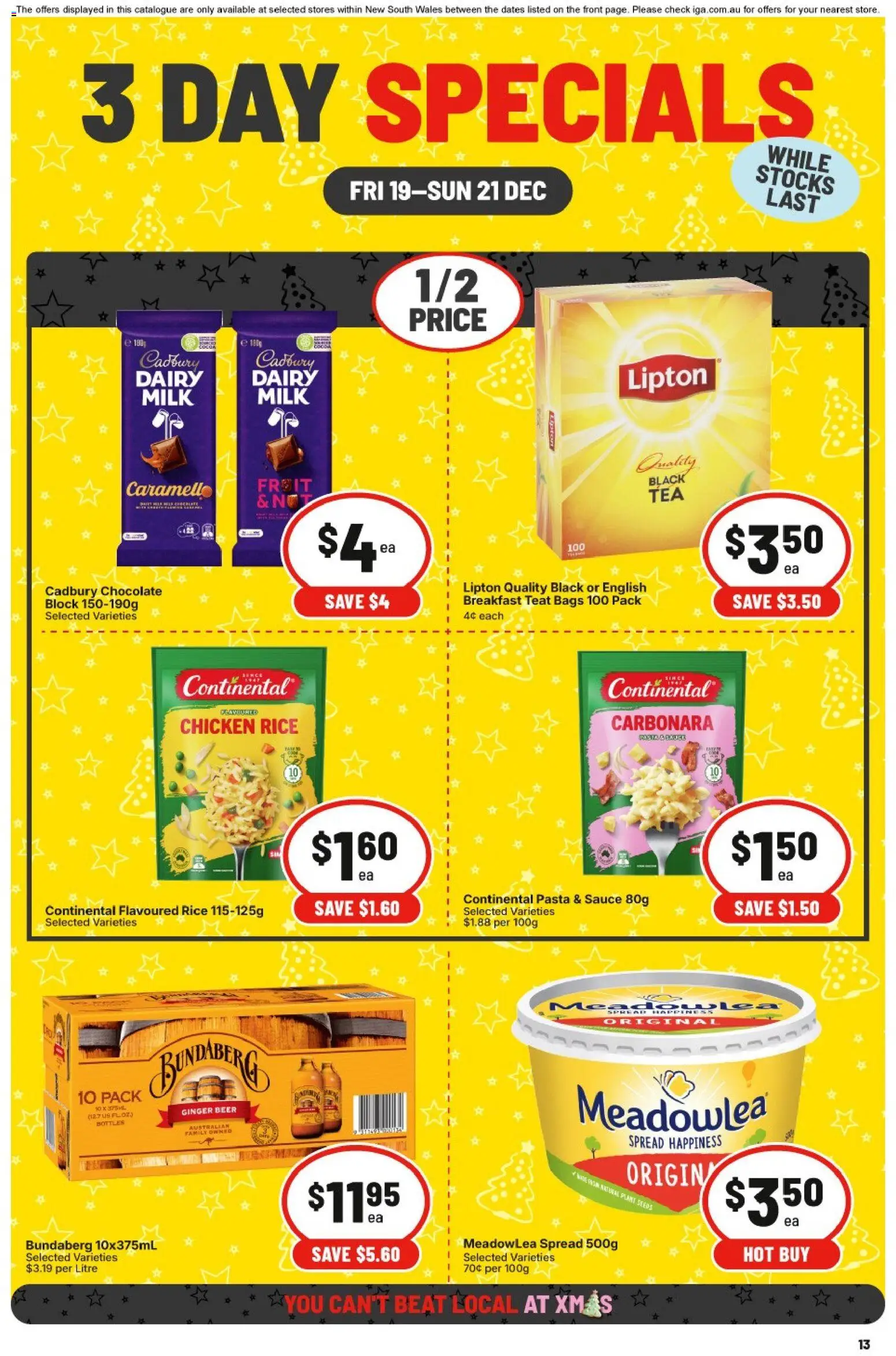 Preview of catalogue 3 Day Specials NSW from shop IGA valid 19/12/2025 - Plant, Ginger, Beer, Chicken, Rice, Pasta, Fruit, Spread