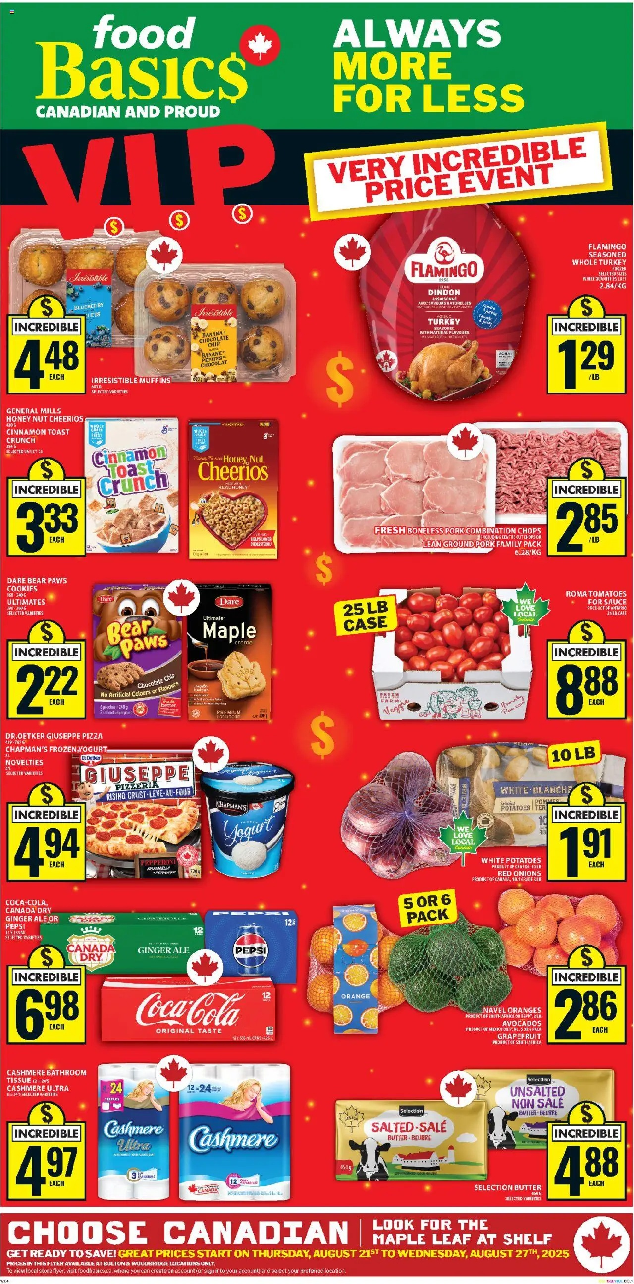 Food Basics flyer valid from Aug 21, 2025 - page number 1