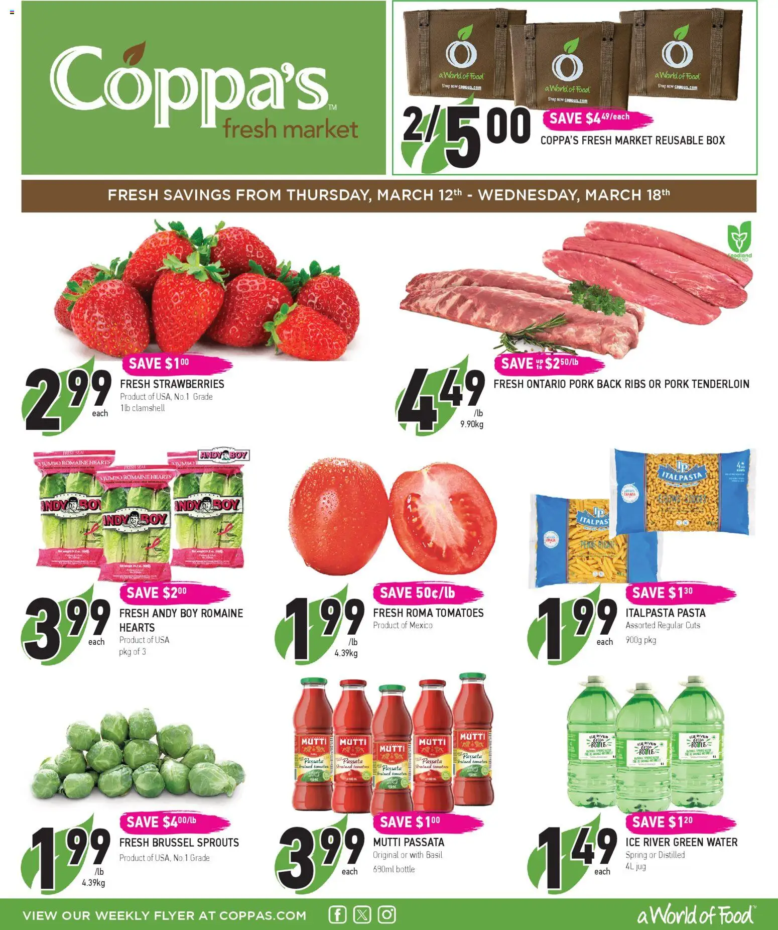 Preview of leaflet Coppas Fresh Market weekly flyer / circulaire from shop Coppas Fresh Market is valid from Mar 12, 2026