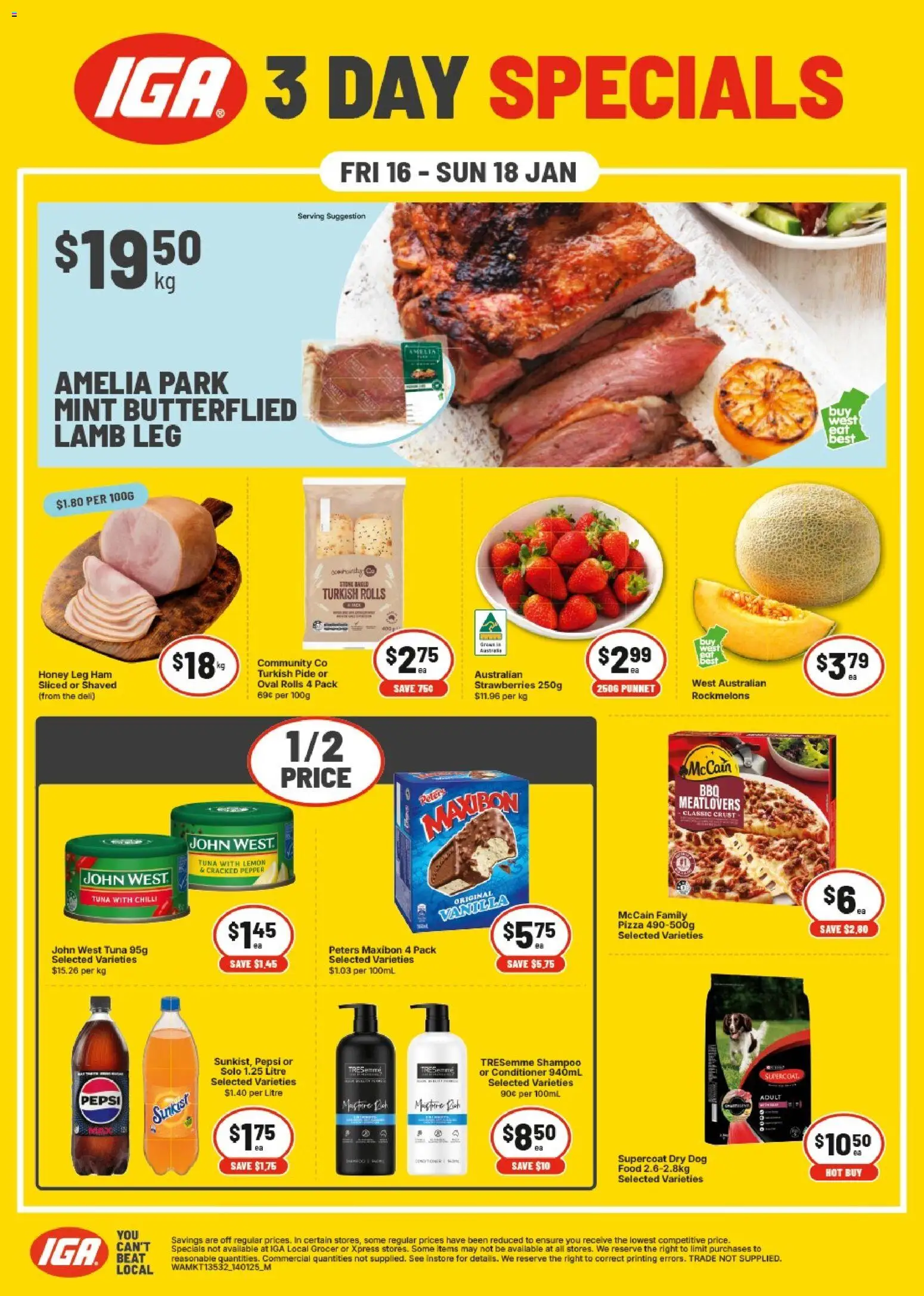 Preview of catalogue Weekend Specials WA from shop IGA valid 16/01/2026
