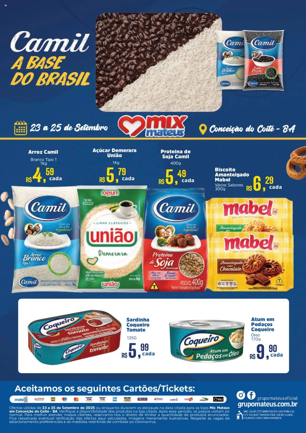 Mateus folheto "Ofertas Especial de Camil" válido a partir de 23/09/2025 - número de página 1