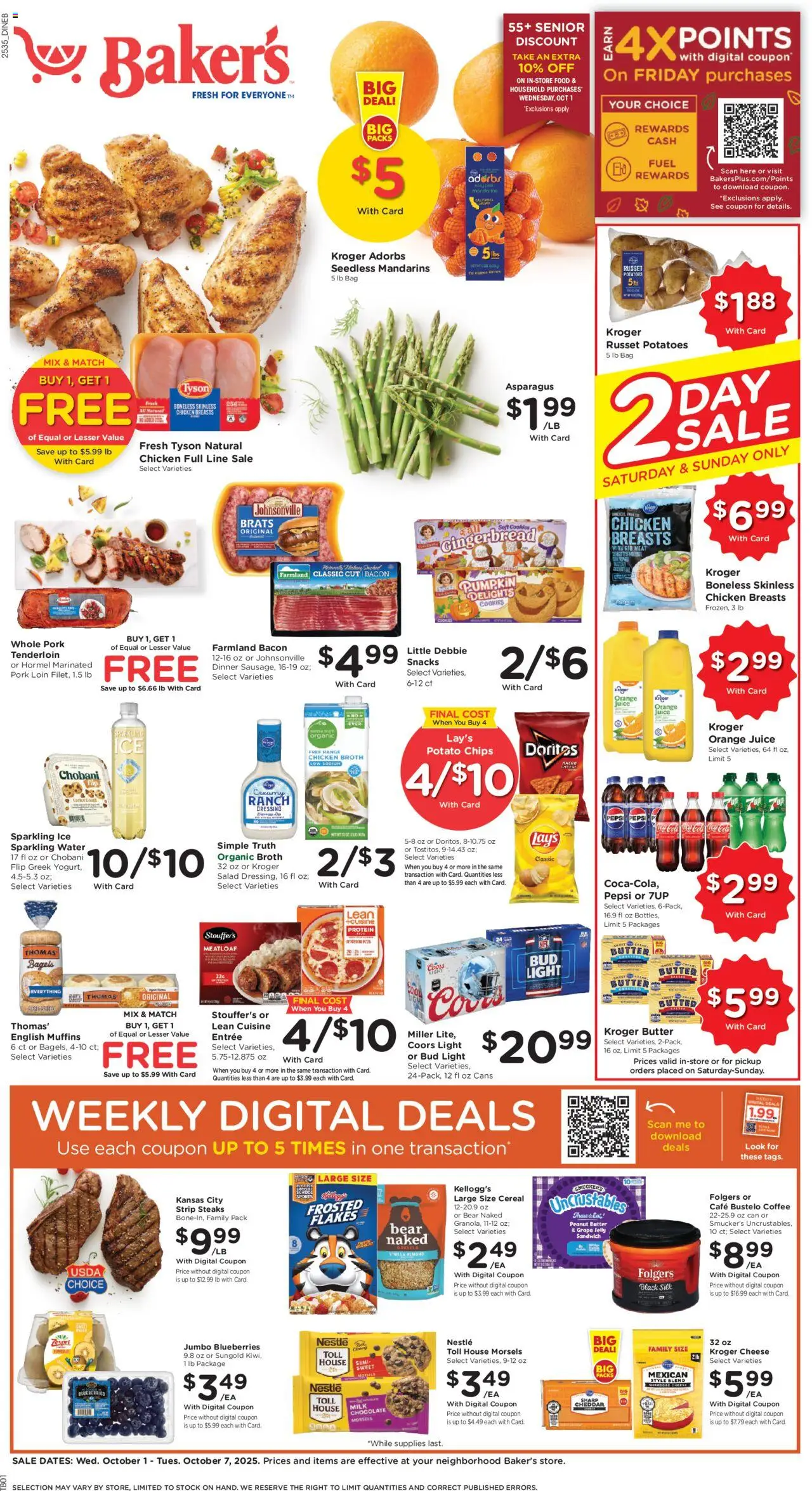 Baker's Weekly Ad from 10/01/2025 - Flyer - Page number 1