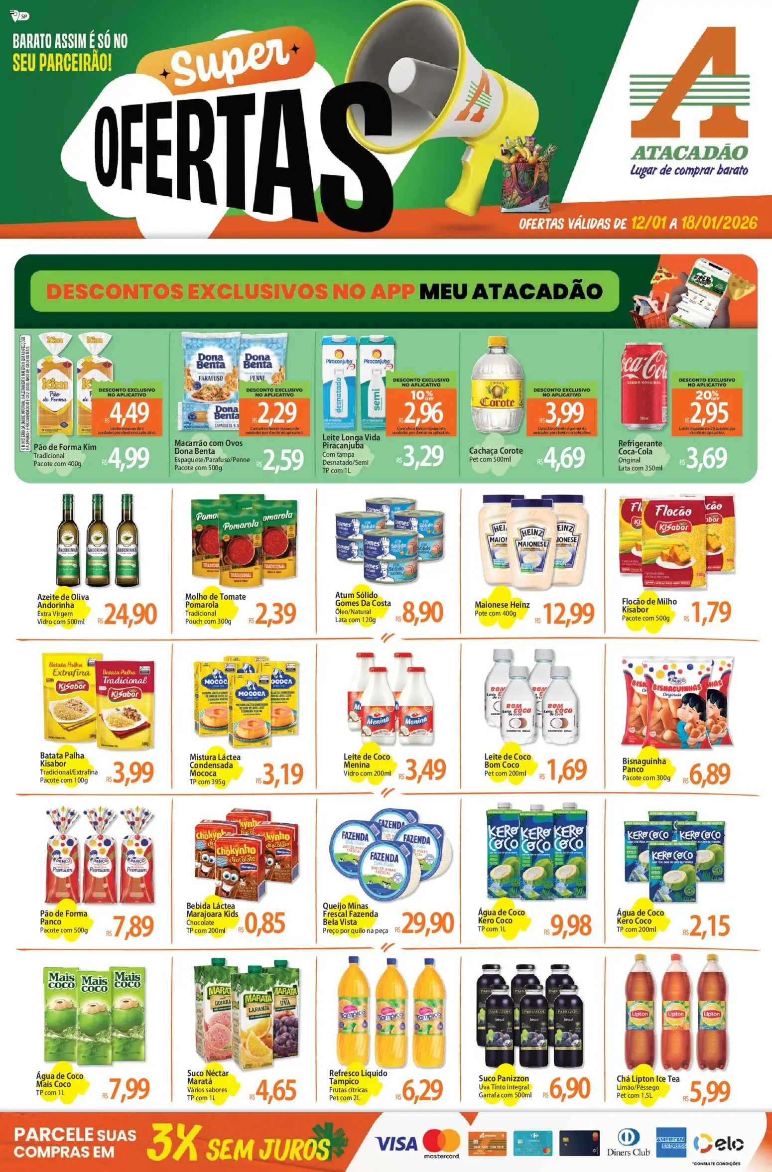Pré-Visualização do folheto "Ofertas - SP" da loja Atacadão válido a partir de 12/01/2026